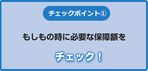 チェックポイント①もしもの時に必要な保障額をチェック！