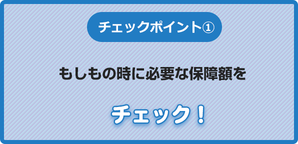 チェックポイント①もしもの時に必要な保障額をチェック！